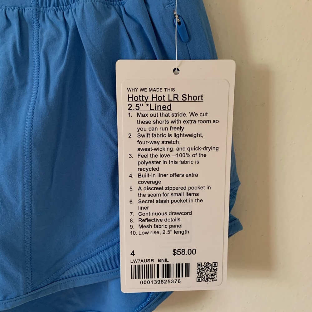 lululemon Hotty Hot LR Lined Short 2.5" Blue Nile Size 4 New NWT - Picture 3 of 16